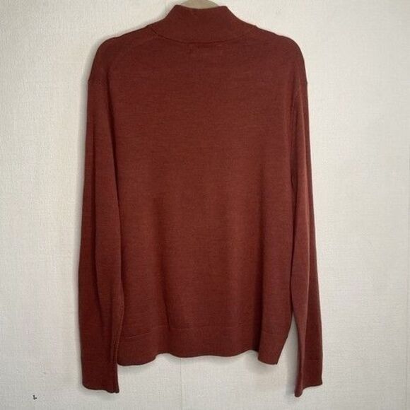 Banana Republic Baruffa Italian Merino 3/4 Zip MockNeck Sweater Men Size Large - Picture 7 of 9